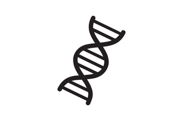 DNA Strand silhouette vector with white background
