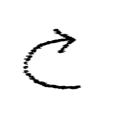 Arrow grunge vector icon. Arrow hand drawn marker. Arrow chalk grunge paint.