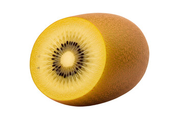 Golden Kiwi: Vibrant Fruit Photography on white background