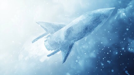 Frozen rocket soaring through space