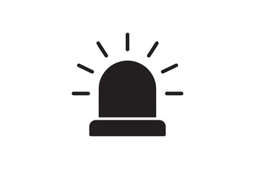 Police Lights silhouette vector with white background
