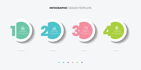 4 process infographic arrows design template. Planning, Marketing, Strategy and Business presentation