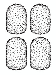 Cheese and ham croquettes .eps