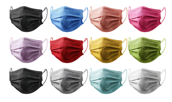 Colorful pleated face masks