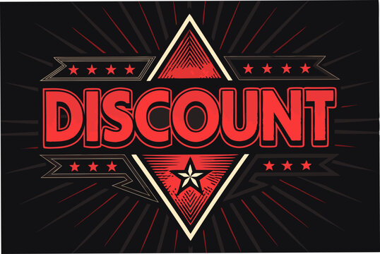 Design a vibrant discount vector graphic featuring sharp, angular red triangles forming a dynamic composition.  Bold red is essential; convey urgency and savings.