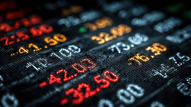 Stock Market Ticker Board Display - Economic Data