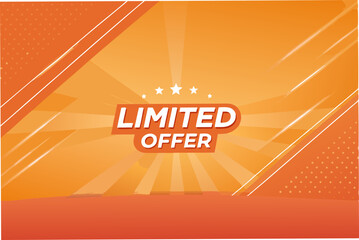 Design a striking background for a limited-time offer, featuring a bold text area overlaid on an orange circle.  Ensure high visual impact.