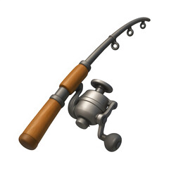 Obraz premium 3d fishing rod icon isolated on transparent background. Outdoor and fishing concept