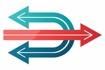 Create a minimalist vector design featuring flowing arrows, incorporating the color cyan (cya).  Ensure clean lines and a modern aesthetic.