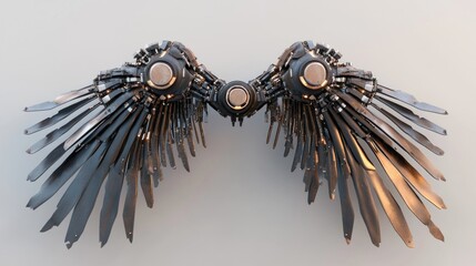 Futuristic mechanical wings