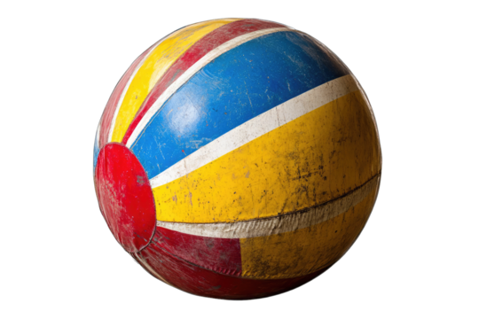 Vintage, colorful beach ball, worn