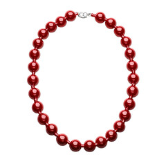 Obraz premium red beads on white background