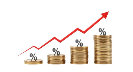 Rising Gold Coins Graph Shows Financial Growth and Investment Success for Business and Economy