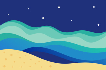 Abstract vector illustration of colorful sea waves, a perfect summer ocean background design