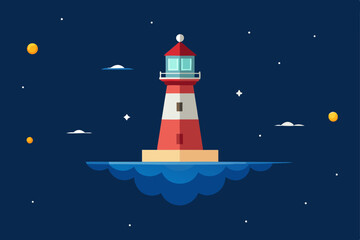 Lighthouse Guiding Light A Nighttime Beacon of Hope and Navigation