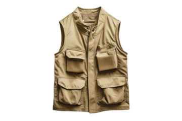 Light beige, functional vest with multiple pockets