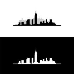 Black and White NYC Skyline with Typography The Big Apple Theme