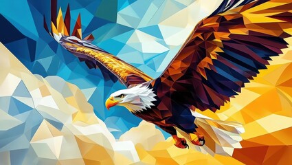 Flying Eagle Geometric Illustration