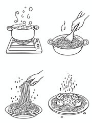 Cooking Italian pasta .eps