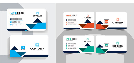 Minimal Navy Blue and blue Business Card Design for Corporate and Creative Professionals. Creative corporate business card design with a sleek layout.
