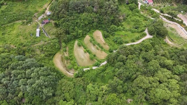 A mountain village house with Korean gardens and farmland taken with drones (2025.6.12 Leejeon-ri, Jirye-myeon, Gimcheon-si, Gyeongsangbuk-do)