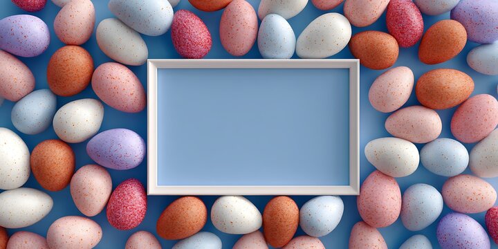 Easter Eggs Frame Pastel Celebration Background