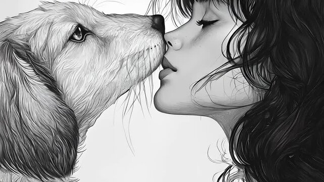 woman and her dog