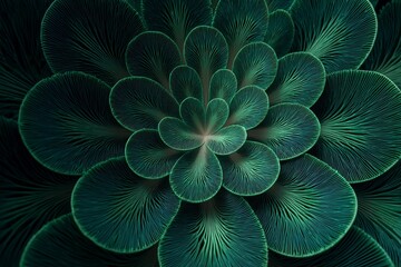 Explore the Mesmerizing Dark Green Circular Pattern Resembling Nature's Artistry Generative AI