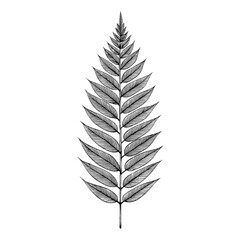 Fototapeta premium Elegant Monochrome Fern Leaf Illustration