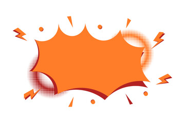 orange comic explosion illustration, comic bubble speech element, vector illustration