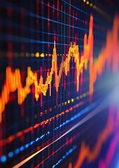 Animation-style chart of bouncing stock prices, playful concept