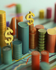 Animated concept showing fluctuating tax meter with currency symbols