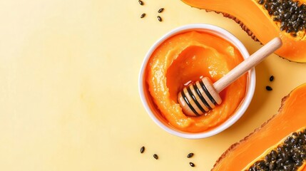 Fresh Papaya and Honey Combination for Healthy Dessert
