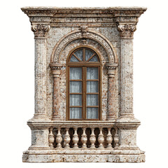 Fototapeta premium Architectural Detail Ornate Stone Balcony with