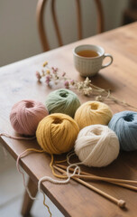 knitting yarn and knitting needles