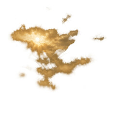 Dramatic golden sky with bright sun creating beautiful lens flare through cloud. warm glowing light feels very hopeful and offers sense of wonder and inspiration