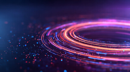 Digital circular ring shape floating up. Seamless loop. Concept for Radio wave signals ping echo sonar telecom mobile signal telecommunication software development product technology backgr 83951469 1