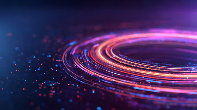 Digital circular ring shape floating up. Seamless loop. Concept for Radio wave signals ping echo sonar telecom mobile signal telecommunication software development product technology backgr 83951469 1