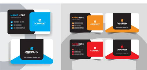 Minimal Black and Blue Business Card Template Set for Corporate and Creative Professionals. Modern and minimalist business card template for professional branding.
