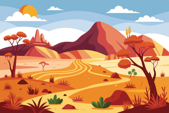 Vast and Rugged Landscape of the Australian Outback Under Clear Skies