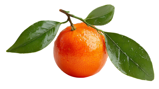 tangerine with leaves