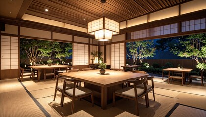 和モダンな高級レストランの個室
