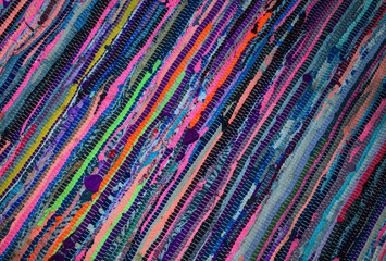 Close up of colourful  Chindi traditional rug useful as a background or advert