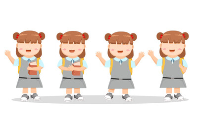 school girl elements wearing uniforms