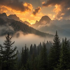 Obraz premium sunrise in the mountains