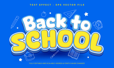 Back to school 3d style text effect