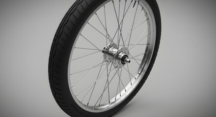 Bicycle Wheel with Tire and Spokes | Close-Up of Bike Part for Transportation, Repair, and Cycling Concepts