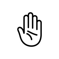Fototapeta premium Line-drawn hand icon, simple silhouette, transparent background.
