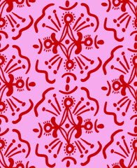 Abstract Hand Drawing Bohemian Ethnic Traditional Geometric Motif Rug Carpet Shapes  Seamless Vector Pattern Isolated Background  