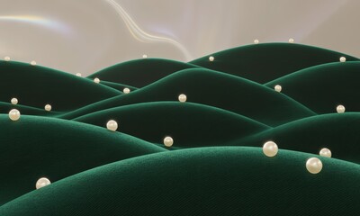 Green Landscape with Pearl